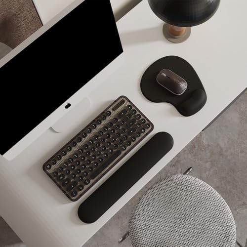 Office Mousepad with Gel Wrist Support - Ergonomic Gaming Desktop Mouse Pad Wrist Rest - Design Gamepad Mat Rubber Base for Laptop Computer -Silicone Non-Slip Special-Textured Surface (03Black) - Image 2