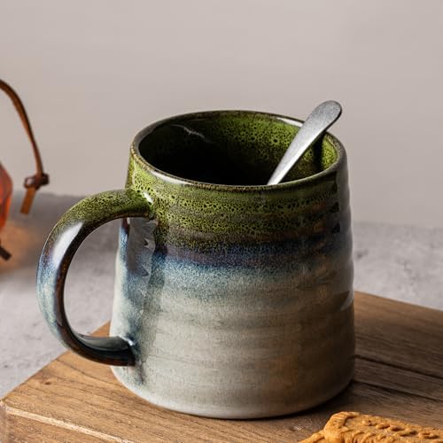 15.5oz Large Heavyweight Ceramic Mug, Reactive (Light Green) - Image 3