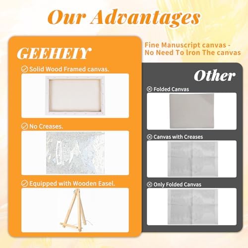 GEEHEIY 4 Pack Framed Paint by Numbers Kit for Adults, Flowers, 8 x 12 Inch - Image 4