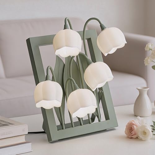 Flower Lamp for Home,5 Lily of The Valley Vintage Table Lamps by Quipzora