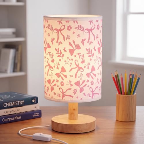 VIHOSE Pink Bow Table Lamp, 16 Color LED Desk Light School by VIHOSE