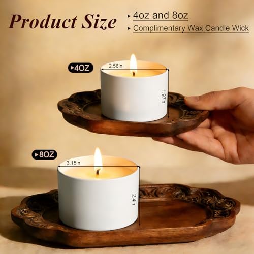 PCREGPAE 8OZ White Candle Tins Cans with Lids and Wicks for Making Candles - Image 2