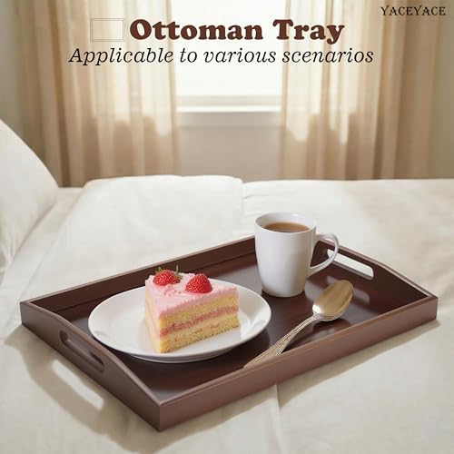 Bamboo Tray with Handles, 15.7"x11.4"x2" Medium Serving Tray - Image 4