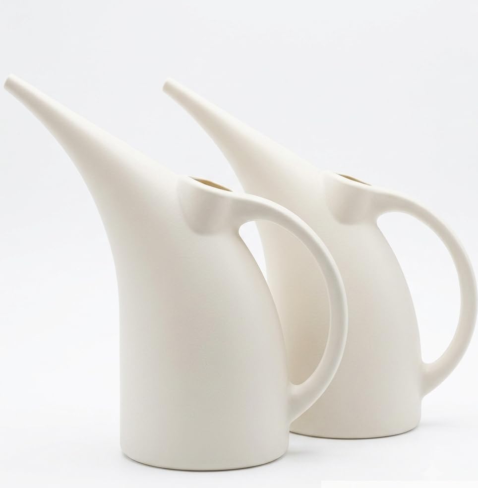 2 Pack Watering Can 1/2 Gallon - Small Watering Can for Indoor Plants - Outdoor Watering Can - White Plant Waterer - Plastic Watering Can for Garden by KOOLPRODUCTS