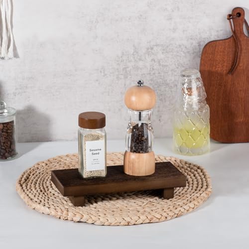 Bathroom Sink Tray Wood Riser Display Kitchen Decor Soap Holder, Walnut - Image 2