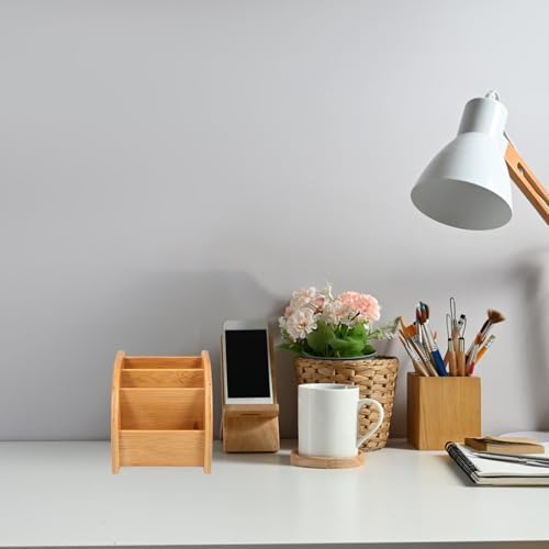 Healeved Wooden Desk Organizer Pen Holder for Desktop Stationery Storage - Image 4