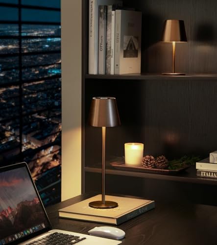 3 Pack Cordless Table Lamp, Portable Battery Operated Lamp with 3 Color Temps and Stepless Dimming, Rechargeable Table Lamp for Dinner, Desk, Cafe, Outdoor (Brushed Mocha) - Image 2