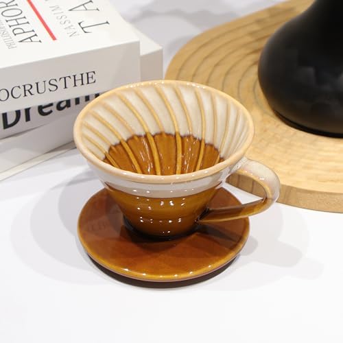 Ceramic Pour Over Coffee Dripper with 50 Pack 01 Paper Filter - Image 7