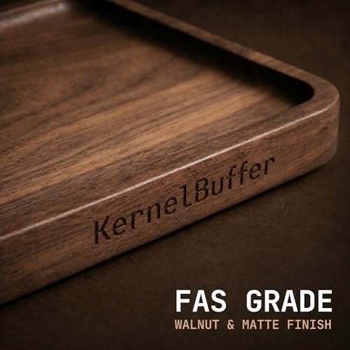 Solid Black Walnut EDC Dump Tray - Premium Valet Tray for Men, Minimalist Geek Desk Setup Accessory & Nightstand Catchall Organizer (9.8" x 5.9") - Image 4