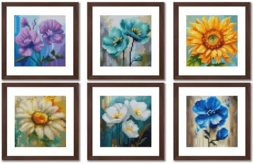 Aestalrcus 6 Pcs Small Diamond Art Kits Flowers Diamond Art Kits for Adults by Aestalrcus