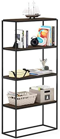 Furinno Moretti 2-Tier Metal Frame Storage Shelves, Columbia Walnut - Image 7