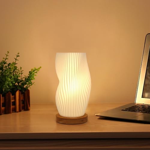 Aesthetic Funky Lamp, Cool Striped Bedside Night Light for Cozy Bedroom by Zenply