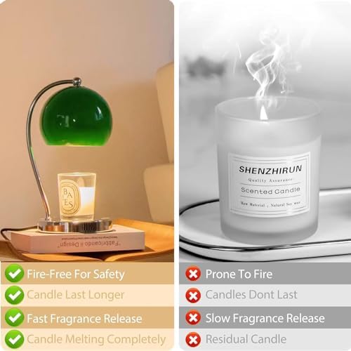Candle Warmer Lamp, Wide Base, Timer/Dimmer(Green) - Image 2