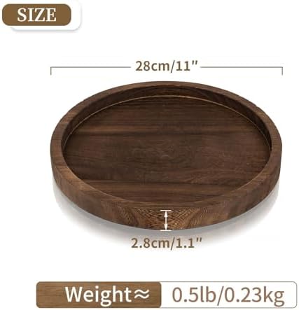 Hanobe Round Wooden Candlestick Holder Trays for Table Centerpiece Decor - Image 5