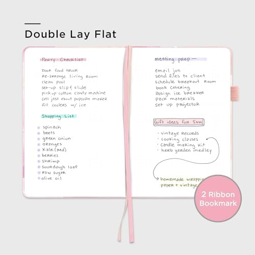 &And Per Se Dotted Journal Notebook, A5 Hardcover Aesthetic Dotted Notebook – 160 Pages 100gsm Thick Dot Grid Paper, 3 Sticker Sheets – Gift-Ready Journaling Kit for Women (Blush Watercolor) - Image 3
