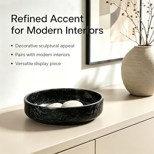 Natural Marble Decorative Bowl - Hand-Polished Stone Catchall Tray for Coffee Table Centerpiece, Entryway Key Holder, Jewelry Dish, Candle Holder & Home Decor Accent - Image 5