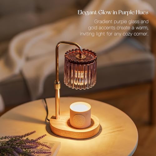 Candeldo Candle Warmer Lamp with Timer: Purple Wax Melt Warmer - Image 3