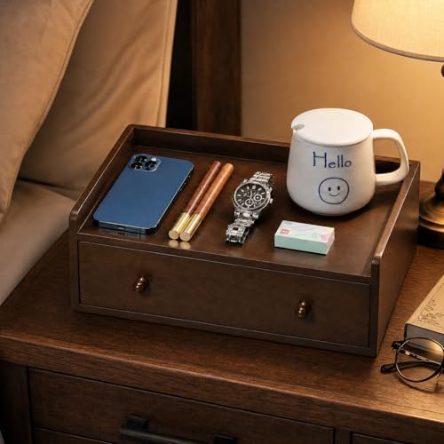 Wooden Mail Organizer with Drawer for Desk and Countertop - Image 6