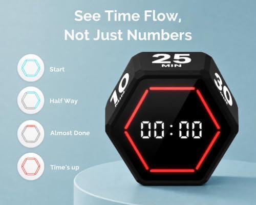 KADAMS Pomodoro Timer Cube, Visual Timer for Kids, Productivity Desk Timer - Image 4