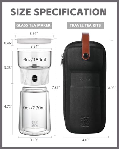 ZENS Modern One Touch Tea Maker, Glass Tea Infuser Pot for Loose Leaf Tea - Image 5