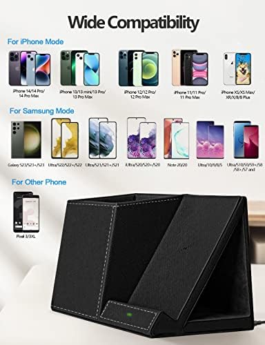 Pen Holder with Wireless Charger, Compatible with iPhone 17/16/15/14/13/12/11/8 Series, Pencil Holder Phone Stand for Desk Home Office, Men Gift Husband Wife Anniversary Dad Birthday Idea Gadget - Image 3