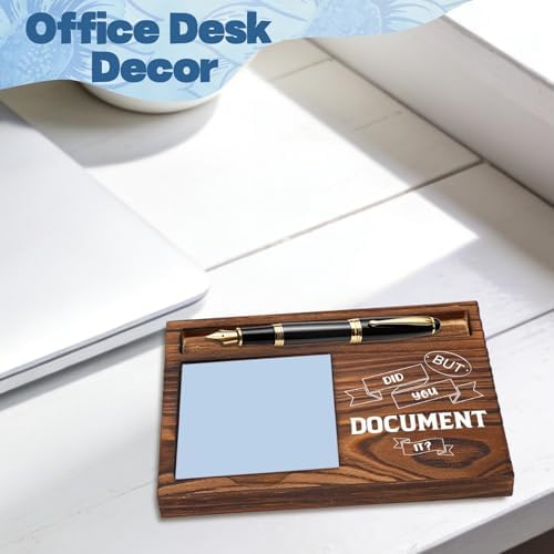 FOUGSTA Funny Office Gifts for Accountant, Gag Office Gifts for Accountant, Gag Desk Decor Gift for Coworker,Wooden Notepad Pen Holder With Funny Quotes,16.5 x 12 x 1.5 cm,XXN12 - Image 4