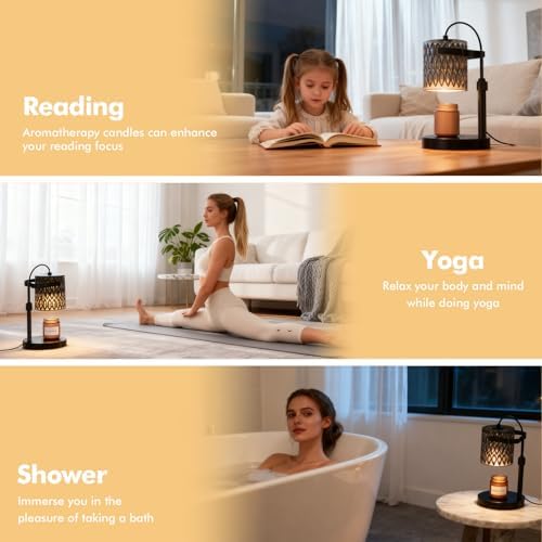 Candle Warmer Lamp, Timer & 4-Level Dimmer, Modern Decor - Image 5