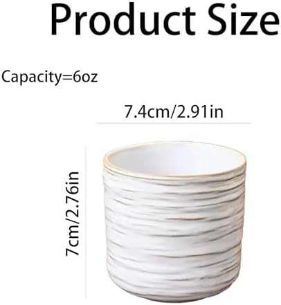 Vintage Ceramic Mug, Japanese Tea Cup 6oz Cup No Handle Drinking Cup for Espresso, Cortado, Matcha, Green Tea, Microwave and Dishwasher Safe, Kiln Transformation Cup (Vintage White) - Image 6