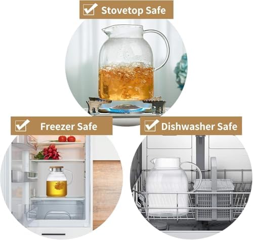 Large Glass Teapot with Infuser, Stovetop Safe, Thickened Heat Resistant Borosilicate Glass, 68 fl oz Glass Tea Kettle with Bamboo Lid - Image 5