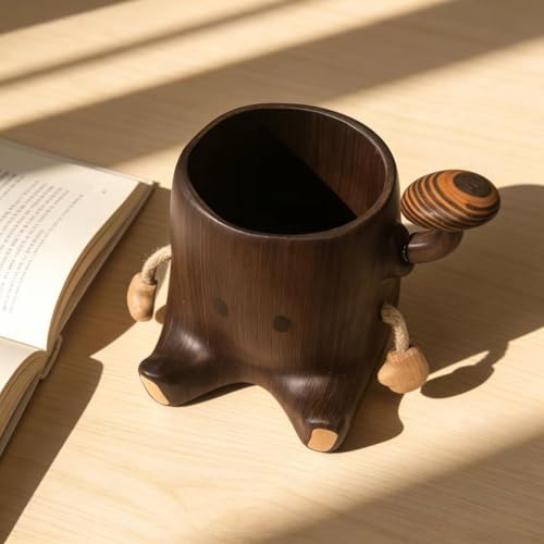 Handmade Stump-Style Wooden Pen Holder, Desktop Organizer Decor - Image 3