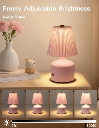 Table Lamp for Bedroom, Small Bedside Lamp Warm Light Touch Nightstand Lamp - Image 3