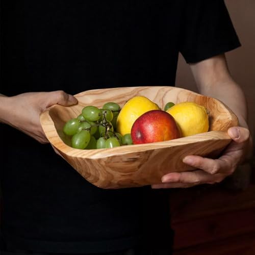 ZENFUN Natural Wood Fruit Bowl 7.8-9.5 Inch, Unique Root Dish Bowl, Fruit Snack Dish for Sandwich Bread Serving, Handmade Serving Bowl for Candy, Vintage Ring Dish, Serving Appetizer Display - Image 6