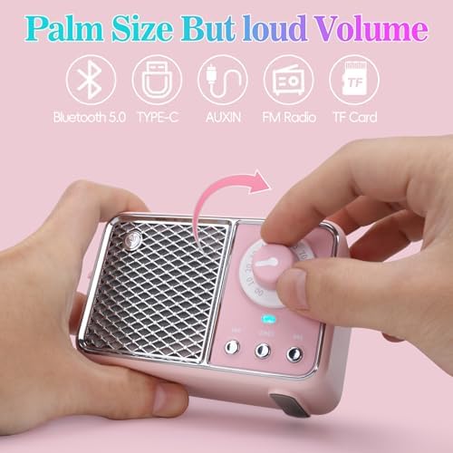 Dosmix Kawaii Room Decor, Retro Bluetooth Speaker,Pink Vintage - Image 3