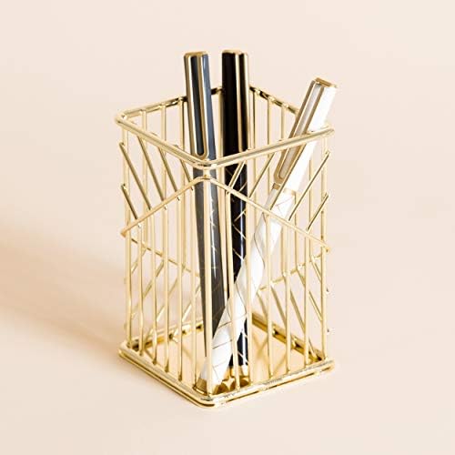 U Brands Vena Collection Wire Pencil Cup (Polished Gold) - Image 3