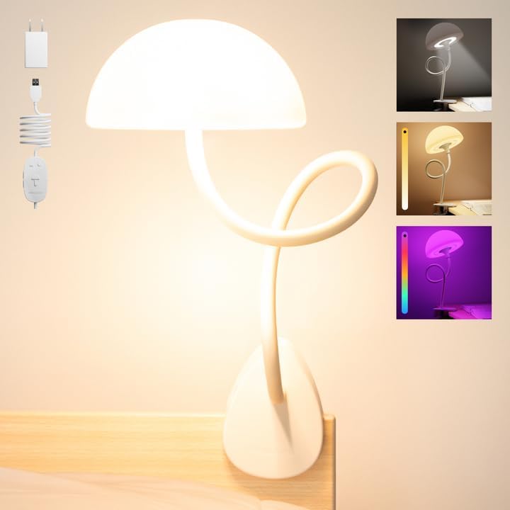 Smallish Shroommate Clip On Light for Dorm Room - 2.0 (White) by Smallish