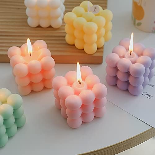 6Pcs Silicone Candle Molds Set for Candle Making, Yarn Ball Bubble Candle Mold, 3D Rose Silicone Mold, Cake Mold for Baking Desser, Silicone Mold for Soy Wax, Soap, DIY Scented Candle - Image 5