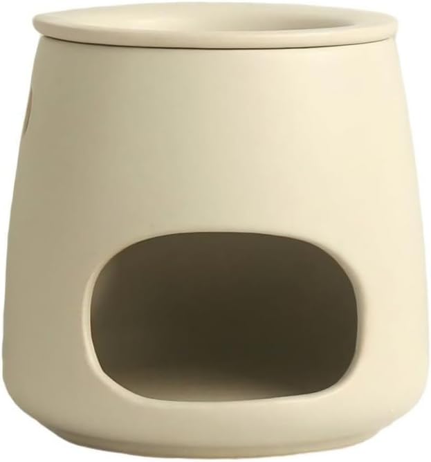 Matte Beige Ceramic Wax Melt Warmer with Speckled Finish, Tealight Candle Oil Burner for Essential Oils & Wax Melts, Minimalist Aromatherapy Diffuser for Bedroom Modern Home Decor (Grey) by Unknown