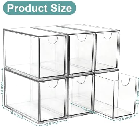 LANLISA Acrylic 6 Pack Tea Bag Organizer and Storage - Image 3