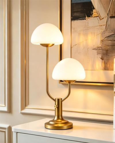 Lightdot Gold Mushroom Table Lamp for Bedroom Dimmable Cute Desk Lamp by LightdotLighting