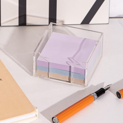 Acrylic Sticky Note Holder Self Stick Note Pad Holder for Classroom Office Desk Organizer - Image 3