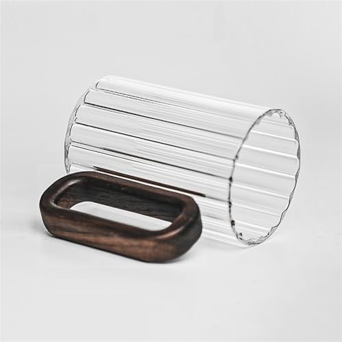 Glass Mugs with Wooden Handle, 11OZ Clear Borosilicate Drinking for Tea, Coffee, Milk and Juice Versatile - Image 3
