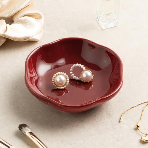 Ceramic Jewelry Tray, Ring Holder Floral Trinket Bowl for Women by Unknown