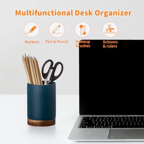 Ceramic Pen Holder for Desk, Pencil Cup, (Royal Blue, Set / 1) - Image 4