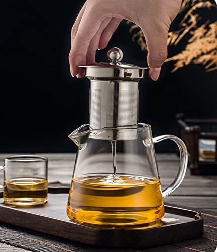 Glass Teapot with Removable Stainless Steel Infuser, Borosilicate Glass Tea Pot with Strainer,for Blooming Tea & Loose Leaf Tea, Microwave & Stovetop Safe（19oz ） - Image 3
