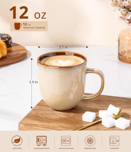 LERATIO Ceramic Coffee Mugs Set of 6,12oz Handmade Coffee Mugs Set - Image 2