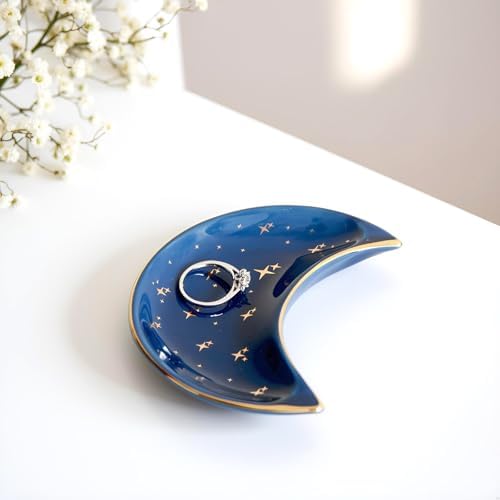 Small Moon Jewelry Dish Tray, Blue - Image 4