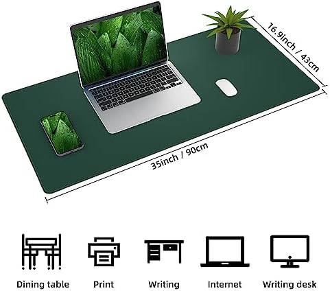 AFIING Cork Desk Mat, Dark Green, 35.4" x 17",Desk pad Protector - Image 2