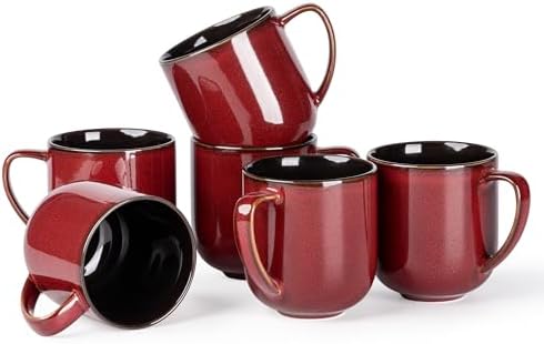 LERATIO Ceramic Coffee Mugs Set of 6,12oz Handmade Coffee Mugs Set by LeRatio