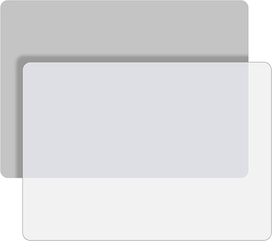 LEOBRO Silicone Mats for Crafts, 2 Pcs 11.69" x 8.26" Silicone Mats for Resin, Paint Clay Play Dough Mat, DIY Arts and Crafts, Light Gray & Clear