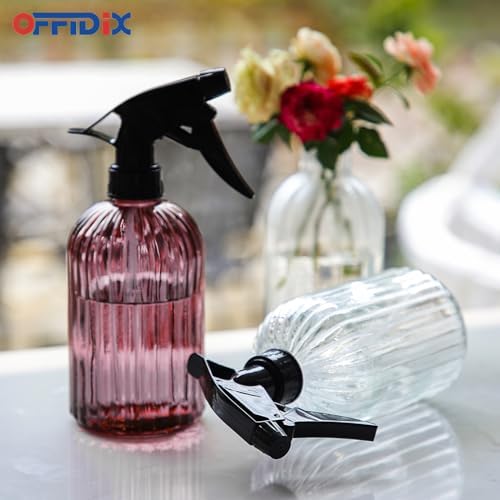 OFFIDIX Glass Spray Bottle, Plant Mister 13.5 oz Adjustable Nozzle Amaranth - Image 5